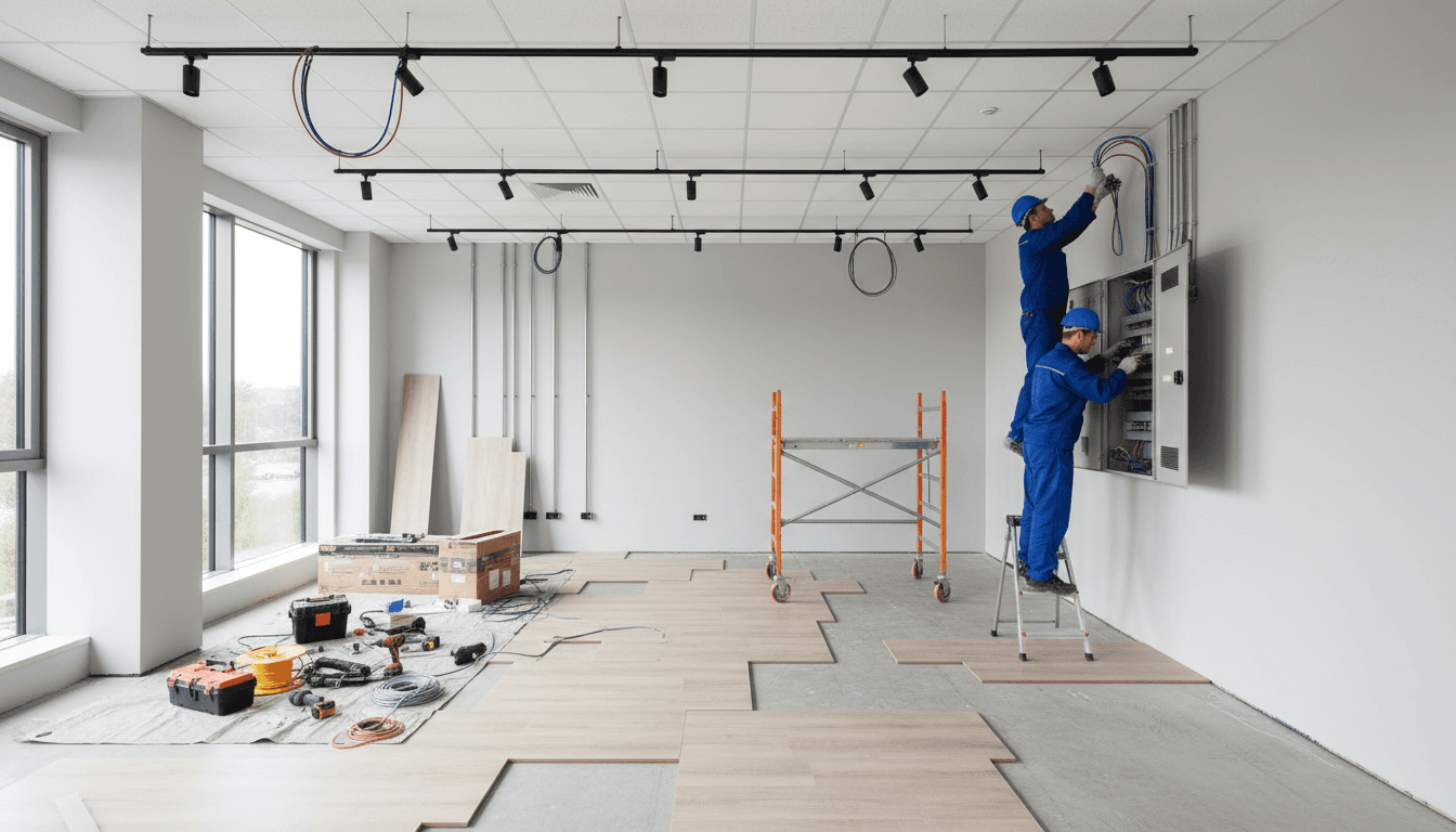 Rénovation d'espace commercial avec finitions modernes